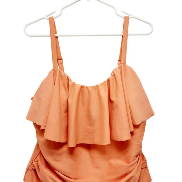 CUPSHE Women's Swimsuit Ruffle Trim Belly Concealing One Piece Swimwear Size 2X - Picture 4 of 13